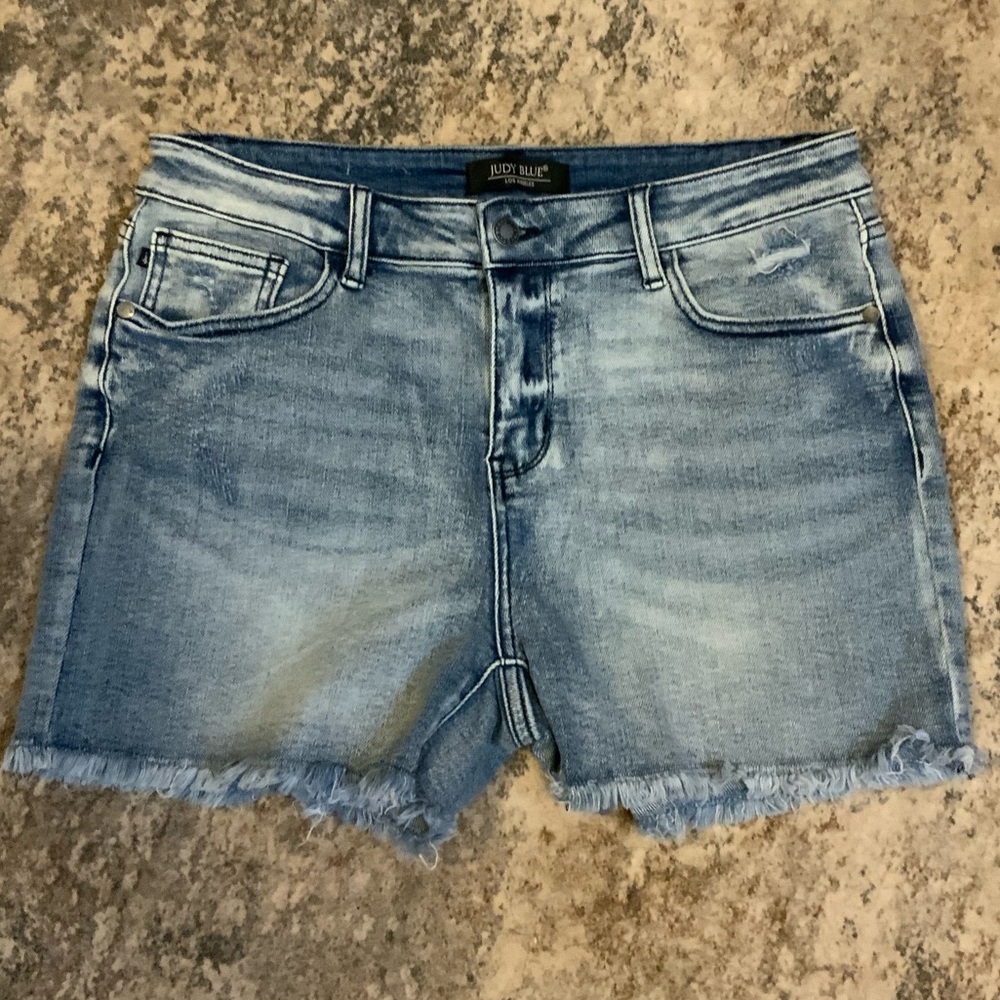 Judy Blue Jean Shorts Blue Distressed Cut-Offs